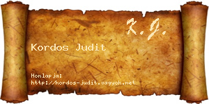 Kordos Judit névjegykártya