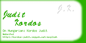 judit kordos business card
